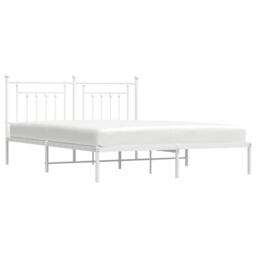 Berkfield Home Metal Bed Frame with Headboard White 183x213 cm - thumbnail 5