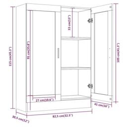 Berkfield Home Vitrine Cabinet Smoked Oak 82.5x30.5x115 cm Engineered Wood in Brown - thumbnail 8