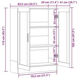 Berkfield Home Vitrine Cabinet Smoked Oak 82.5x30.5x115 cm Engineered Wood in Brown - thumbnail 9