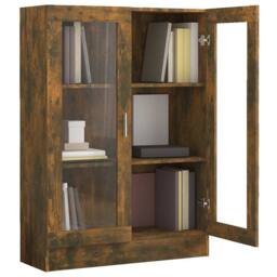 Berkfield Home Vitrine Cabinet Smoked Oak 82.5x30.5x115 cm Engineered Wood in Brown - thumbnail 4