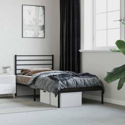 Berkfield Home Metal Bed Frame with Headboard Black 80x200 cm - thumbnail 2