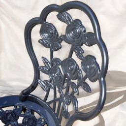 Rafaelo Mobilia Set of 3 Cast Iron Bistro Table & Chair in Grey - thumbnail 5