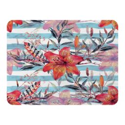 Benjamin Tate Design Bouquet Of Watercolor Tiger Lilies Blanket in Natural - Size: 120 cm x 150 cm - thumbnail 1