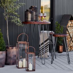 Ivyline Outdoor Hampton Copper Planters, Set of 2