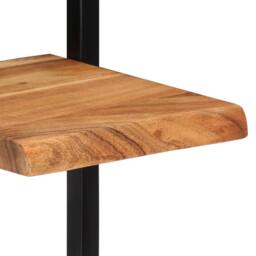 Berkfield Home Wall Shelves 2 pcs 25x25x75 cm Solid Wood Acacia & Steel in Brown - Size: 25 x 25 x 75 cm - thumbnail 7