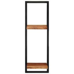 Berkfield Home Wall Shelves 2 pcs 25x25x75 cm Solid Wood Acacia & Steel in Brown - Size: 25 x 25 x 75 cm