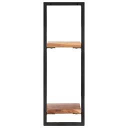 Berkfield Home Wall Shelves 2 pcs 25x25x75 cm Solid Wood Acacia & Steel in Brown - Size: 25 x 25 x 75 cm - thumbnail 4