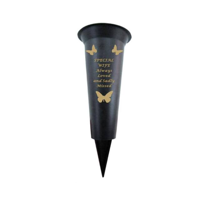 David Fischhoff Memorial Grave Plastic Spike Vase - Wife in Black - image 1