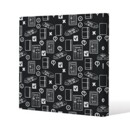 Benjamin Tate Design Press & media symbols (Canvas Print) / 61 x 61 x 4cm in Natural - Size: 61 x 61 x 4 cm - thumbnail 1