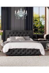 Laurence Llewelyn-Bowen Luna Ottoman Storage Bed in Mirazzi Velvet Fabric, Custom Made in Black - Size: Single - thumbnail 5
