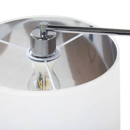 Wyld and Coco Two Light White Fabric Pendant Chrome Interior and Adjustable Metal - thumbnail 5