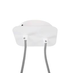Wyld and Coco Two Light White Fabric Pendant Chrome Interior and Adjustable Metal - thumbnail 7