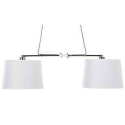Wyld and Coco Two Light White Fabric Pendant Chrome Interior and Adjustable Metal - thumbnail 2