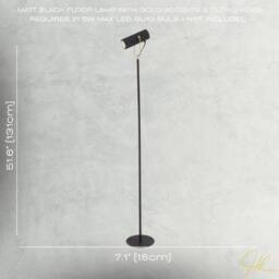 Happy Homewares Modern Spot Floor Lamp in Matte Black & Gold with Adjustable Head - thumbnail 7