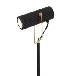 Happy Homewares Modern Spot Floor Lamp in Matte Black & Gold with Adjustable Head - thumbnail 2