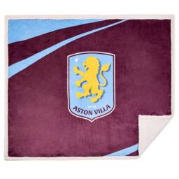 Aston Villa FC Sherpa Fleece Blanket in Burgundy