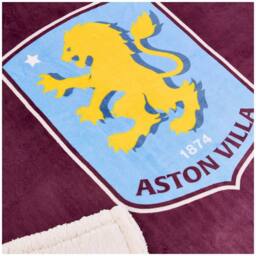Aston Villa FC Sherpa Fleece Blanket in Burgundy - thumbnail 2