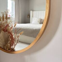 Downton Interiors Gold Modern Tall Metal Frame Oval Wall Mirror - 120cm - Size: 120 cm - thumbnail 2