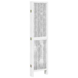 Berkfield Home Room Divider 6 Panels White Solid Wood Paulownia - thumbnail 5