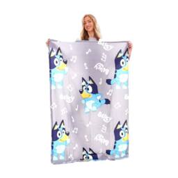 Bluey Fleece Music Notes Supersoft Blanket in Light Grey - thumbnail 2