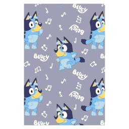 Bluey Fleece Music Notes Supersoft Blanket in Light Grey - thumbnail 1