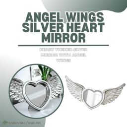 Marco Paul Heart with Angel Wing Decorative Mirror Bathroom Mirror Decor in Silver - thumbnail 4