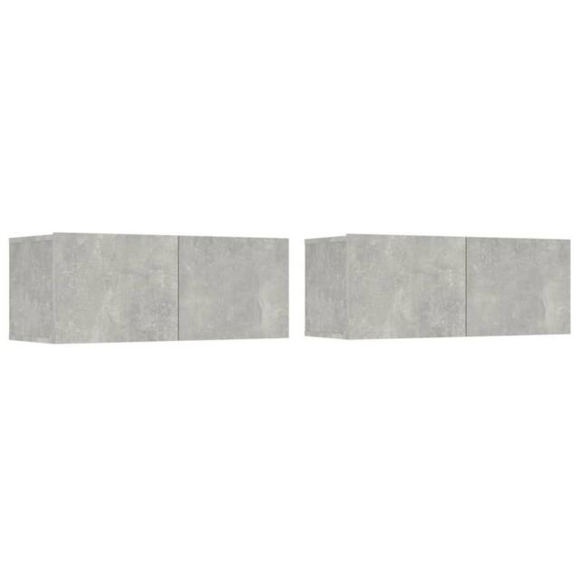 Berkfield Home Classic 4 Piece TV Cabinet Set Concrete Grey Engineered Wood - image 1