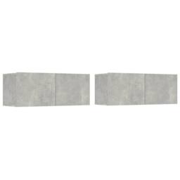 Berkfield Home Classic 4 Piece TV Cabinet Set Concrete Grey Engineered Wood - thumbnail 1