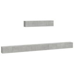 Berkfield Home Classic 4 Piece TV Cabinet Set Concrete Grey Engineered Wood - thumbnail 3