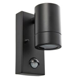 Netlighting Palin 1 Light Outdoor PIR Wall Light Matt Black Glass IP44 GU10 - thumbnail 2