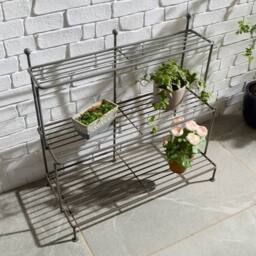 Rowlinsons Lily Plant Stand - Steel - L36 x W77 x H72 cm - Powder-Coated in Grey - thumbnail 2