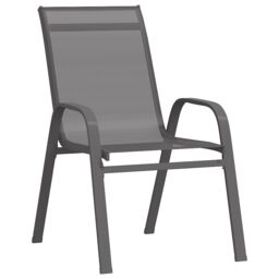 Berkfield Home 5 Piece Garden Dining Set - Grey Textilene & Steel - thumbnail 6