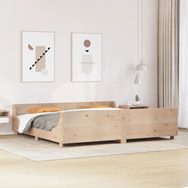 Berkfield Home Bed Frame without Mattress 180x200 cm Super King Solid Wood Pine in Brown - image 1