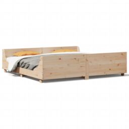 Berkfield Home Bed Frame without Mattress 180x200 cm Super King Solid Wood Pine in Brown - thumbnail 2
