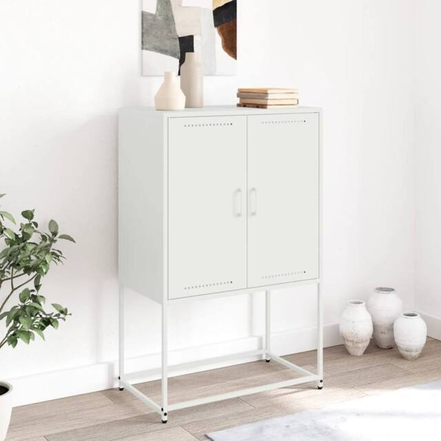 Berkfield Home Highboard White 68.5x38.5x107 cm Steel - image 1