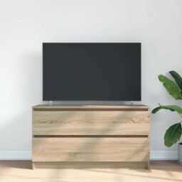 Berkfield Home TV Cabinet Sonoma Oak 100x35x54 cm Engineered Wood in Brown - Size: 100 x 35 x 54 cm - thumbnail 3