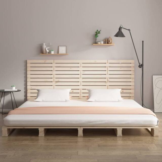 Berkfield Home Wall Headboard 206x3x91.5 cm Solid Wood Pine in Light Tan - image 1