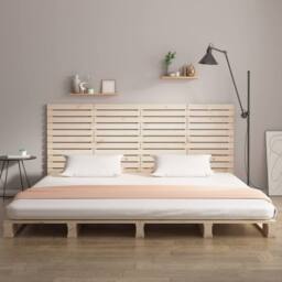 Berkfield Home Wall Headboard 206x3x91.5 cm Solid Wood Pine in Light Tan - thumbnail 1
