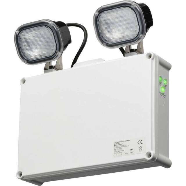 Netlighting 2 x 3W LED Twin Emergency Spotlight Self Test 230V IP65 6W in White