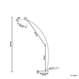 Wyld and Coco Silver Floor Lamp 155cm - Adjustable Dome Shade Industrial Steel - thumbnail 3