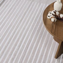 Livabliss Lustro-Modern Grey Blue Beige Off-White Striped Living Dining Bedroom Rug - Size: 120 cm x 170 cm - thumbnail 7