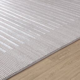 Livabliss Lustro-Modern Grey Blue Beige Off-White Striped Living Dining Bedroom Rug - Size: 120 cm x 170 cm - thumbnail 3