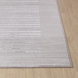 Livabliss Lustro-Modern Grey Blue Beige Off-White Striped Living Dining Bedroom Rug - Size: 120 cm x 170 cm - thumbnail 5