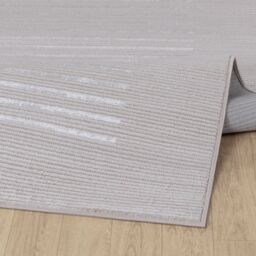 Livabliss Lustro-Modern Grey Blue Beige Off-White Striped Living Dining Bedroom Rug - Size: 120 cm x 170 cm - thumbnail 4