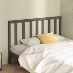 Berkfield Home Bed Headboard Grey 126x4x100 cm Solid Wood Pine - Size: 126 x 4 x 100 cm - thumbnail 2