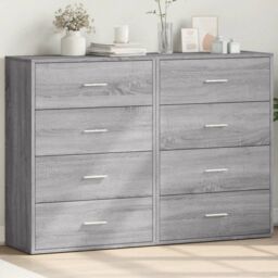 Berkfield Home Sideboards 2 pcs Grey Sonoma 60x31x84 cm Engineered Wood - Size: 60 x 31 x 84 cm - thumbnail 1