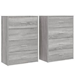 Berkfield Home Sideboards 2 pcs Grey Sonoma 60x31x84 cm Engineered Wood - Size: 60 x 31 x 84 cm - thumbnail 2