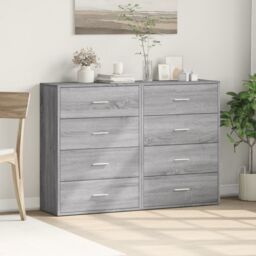 Berkfield Home Sideboards 2 pcs Grey Sonoma 60x31x84 cm Engineered Wood - Size: 60 x 31 x 84 cm - thumbnail 3