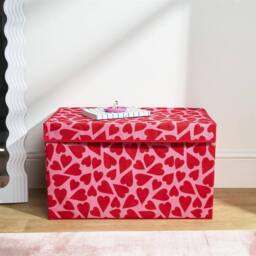 OHS Printed Foldable Fabric Storage Box Toy Organiser with Lid in Red - Size: Large - thumbnail 2