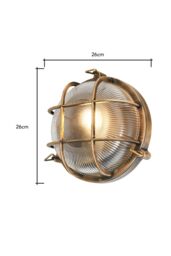BHS Lighting Mika Caged Round Outdoor Wall Light in Gold - thumbnail 5